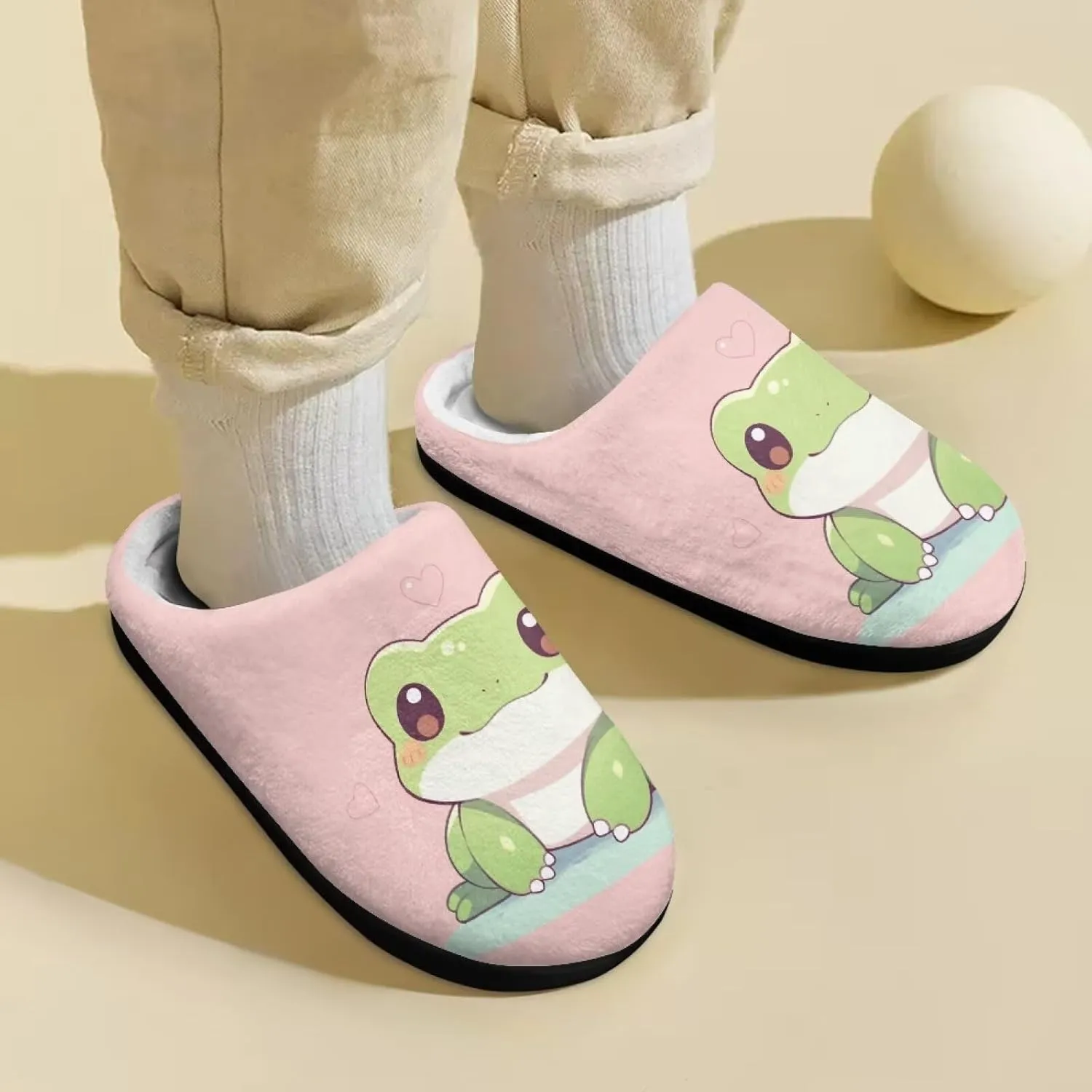 Flashideas Toddler Slippers Kids Fur Lined Warm Slip On Home Slippers Soft Plush Slippers