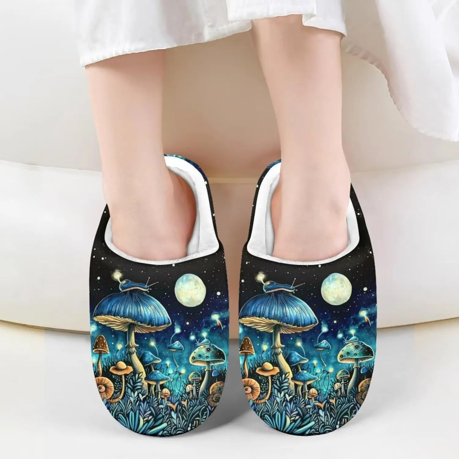 Flashideas Toddler Slippers Kids Fur Lined Warm Slip On Home Slippers Soft Plush Slippers