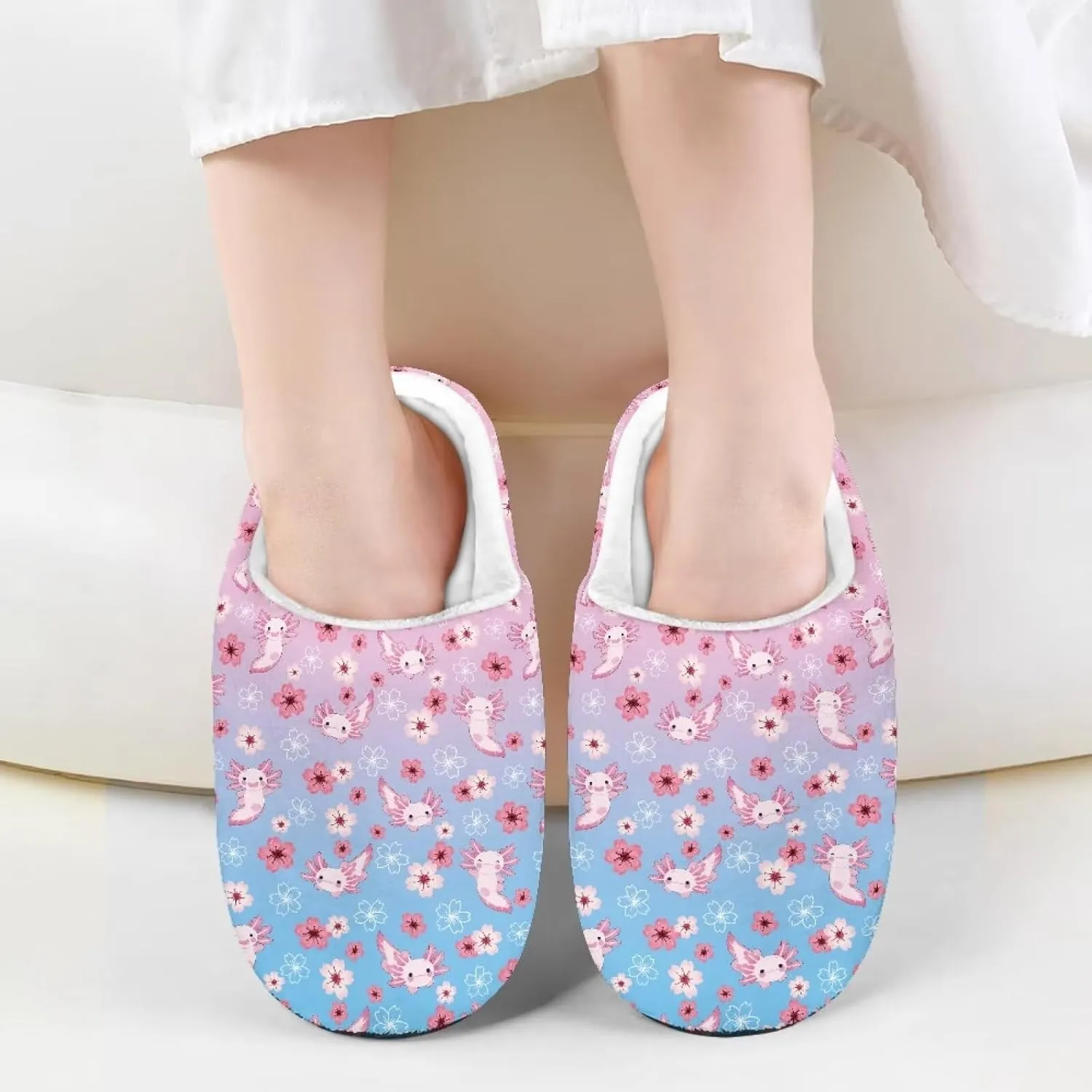 Flashideas Toddler Slippers Kids Fur Lined Warm Slip On Home Slippers Soft Plush Slippers