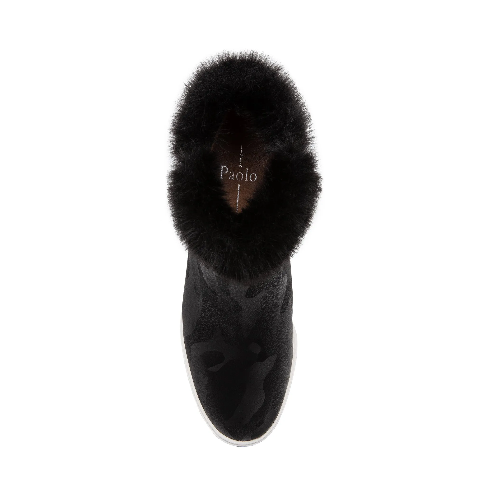 FLOSSIE | Faux Fur Cuff Wedge Booties