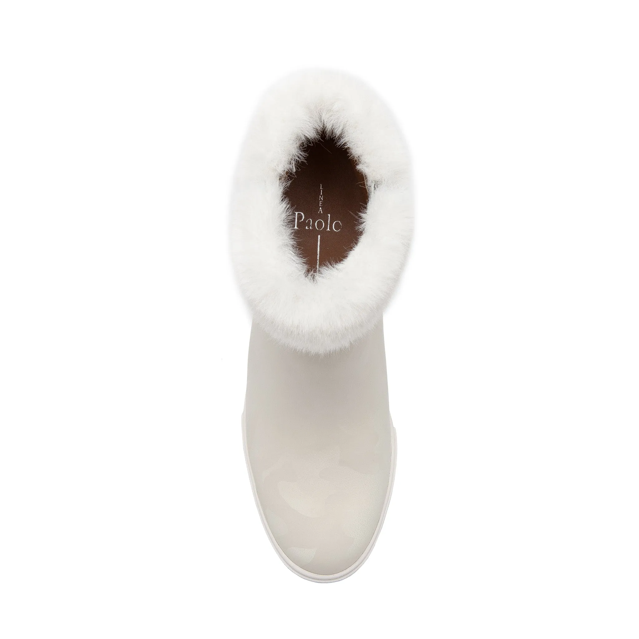 FLOSSIE | Faux Fur Cuff Wedge Booties