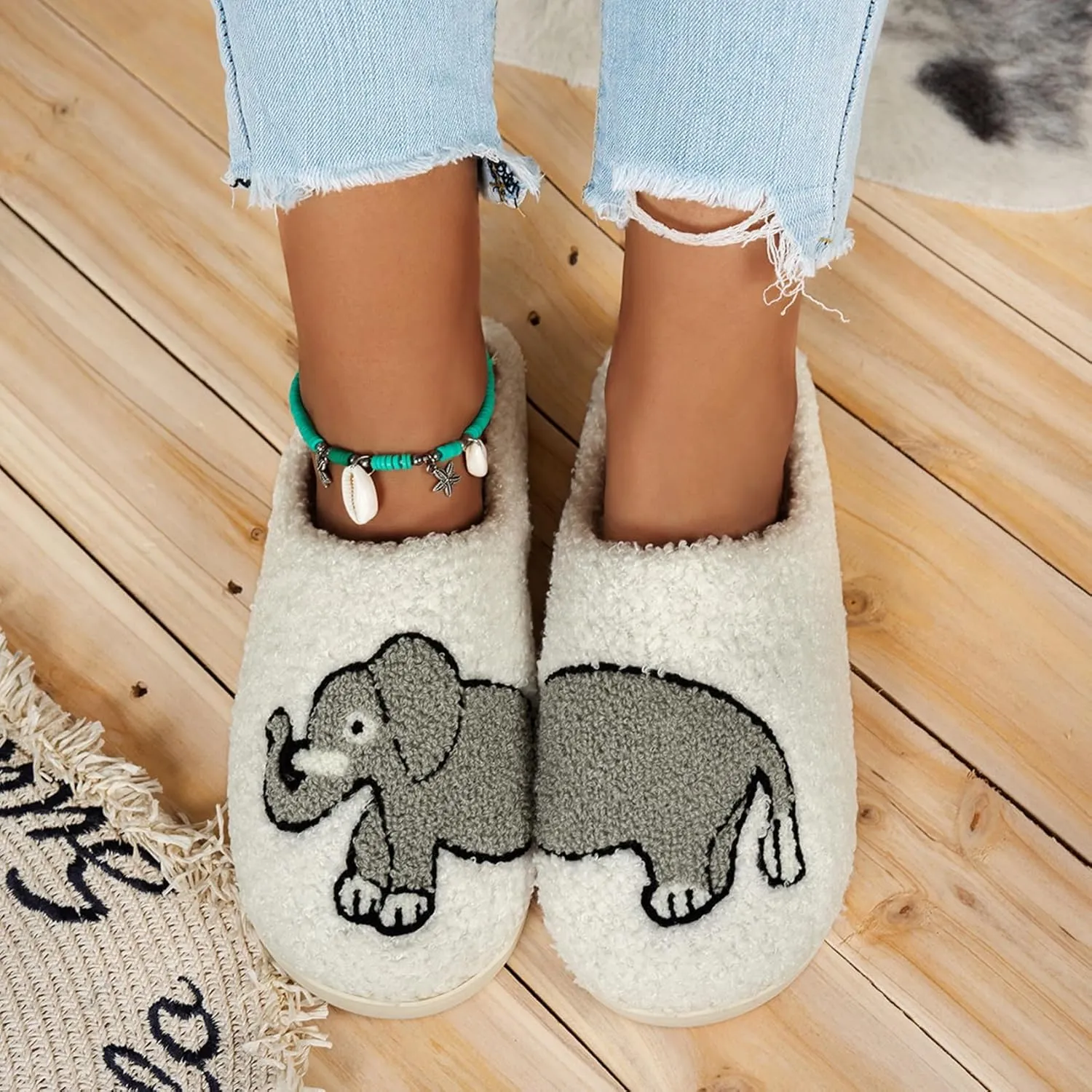 Fluffy Slippers For Womens Mens Warm Cozy Plush Fuzzy Memory Foam Slippers Slip-on House Slippers Indoor Outdoor