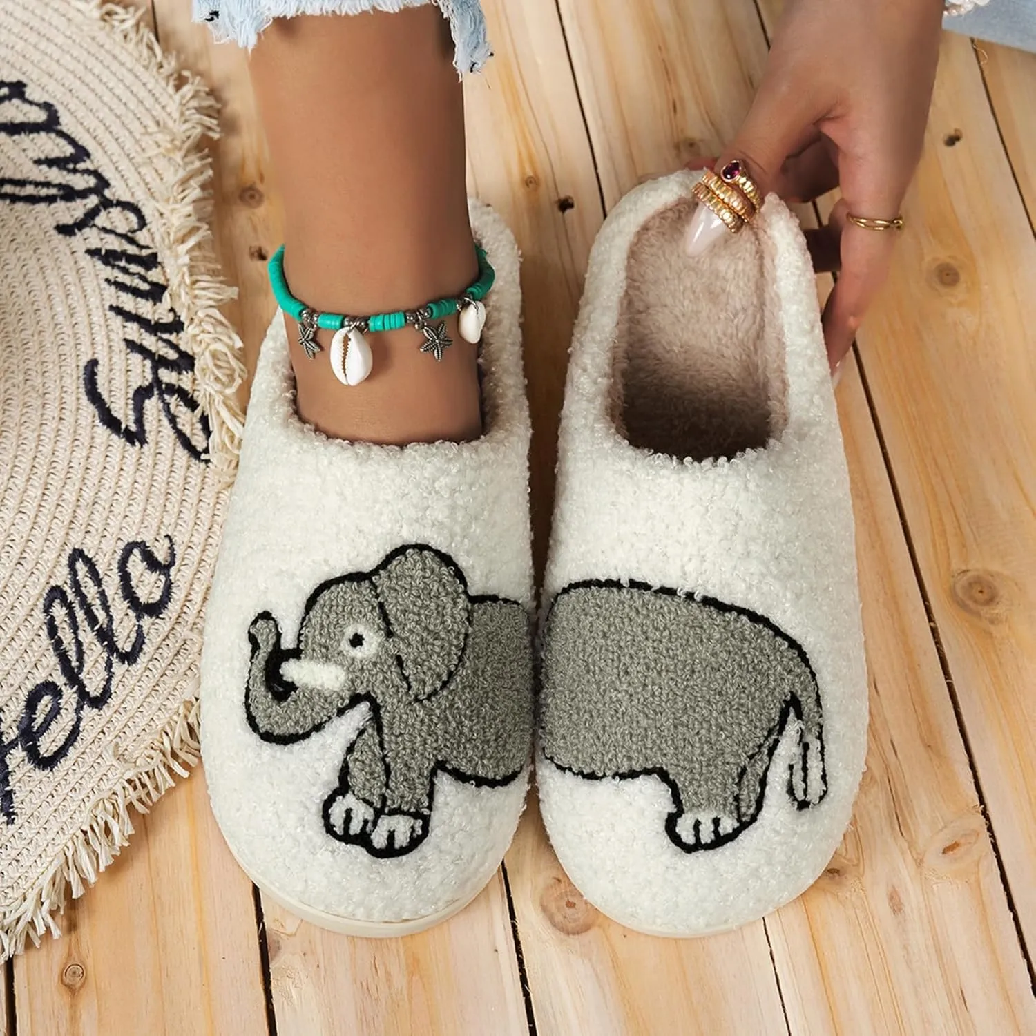 Fluffy Slippers For Womens Mens Warm Cozy Plush Fuzzy Memory Foam Slippers Slip-on House Slippers Indoor Outdoor