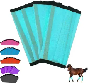 Fly Boots for Horses,2025 New Model Breathable Fine Mesh Horse Fly Boots Set of 4, Soft Trim, Reduces Leg Fatigue & Fly Bites, Multiple Colors (Blue/Orange/Pink/Gray/Green/Purple)