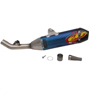 FMF Racing Factory 4.1 RCT Slip-On - Blue Titanium Muffler - Carbon End Cap 041587
