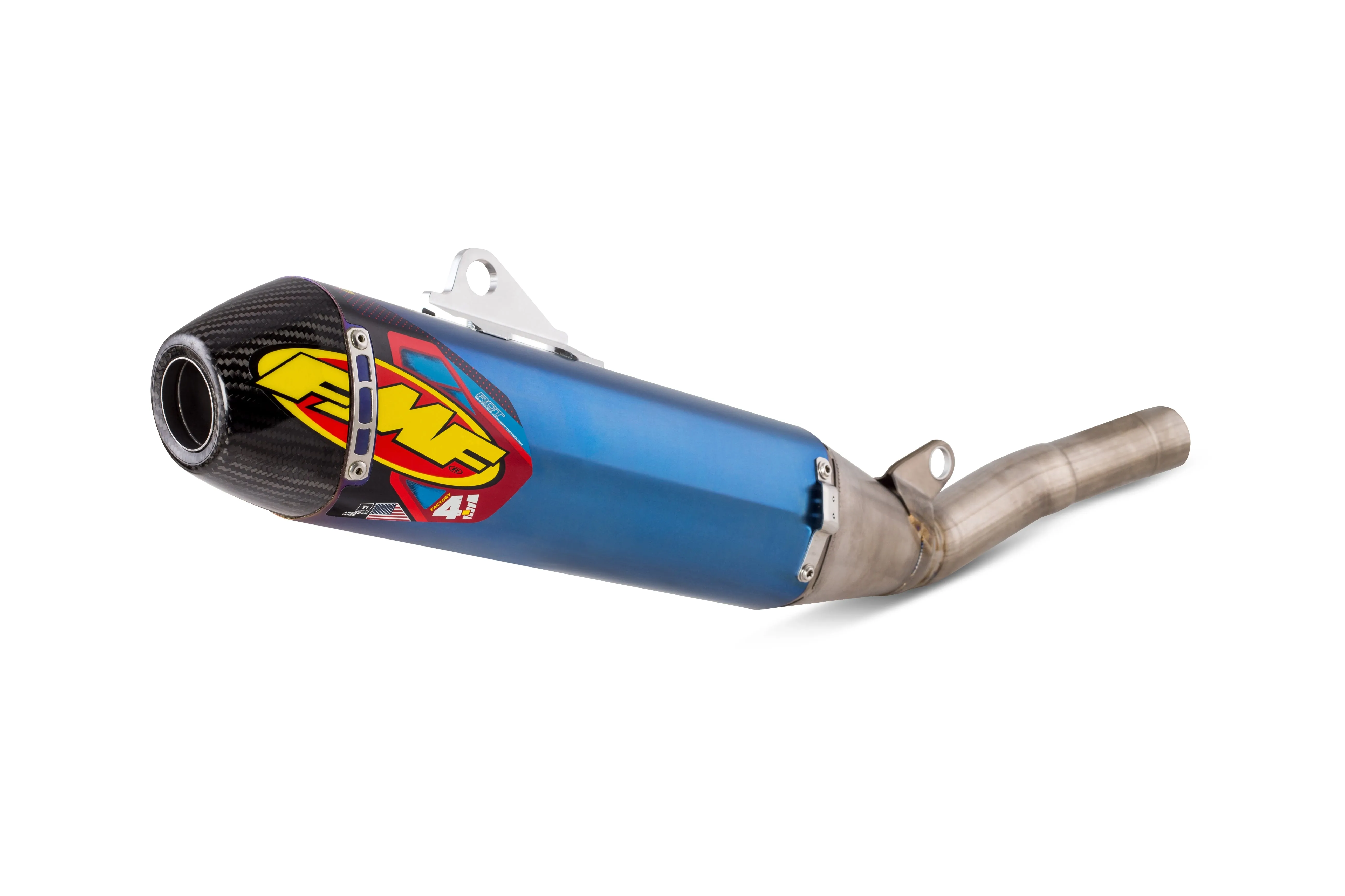 FMF Racing Factory 4.1 RCT Slip-On - Blue Titanium Muffler - Carbon End Cap 044445