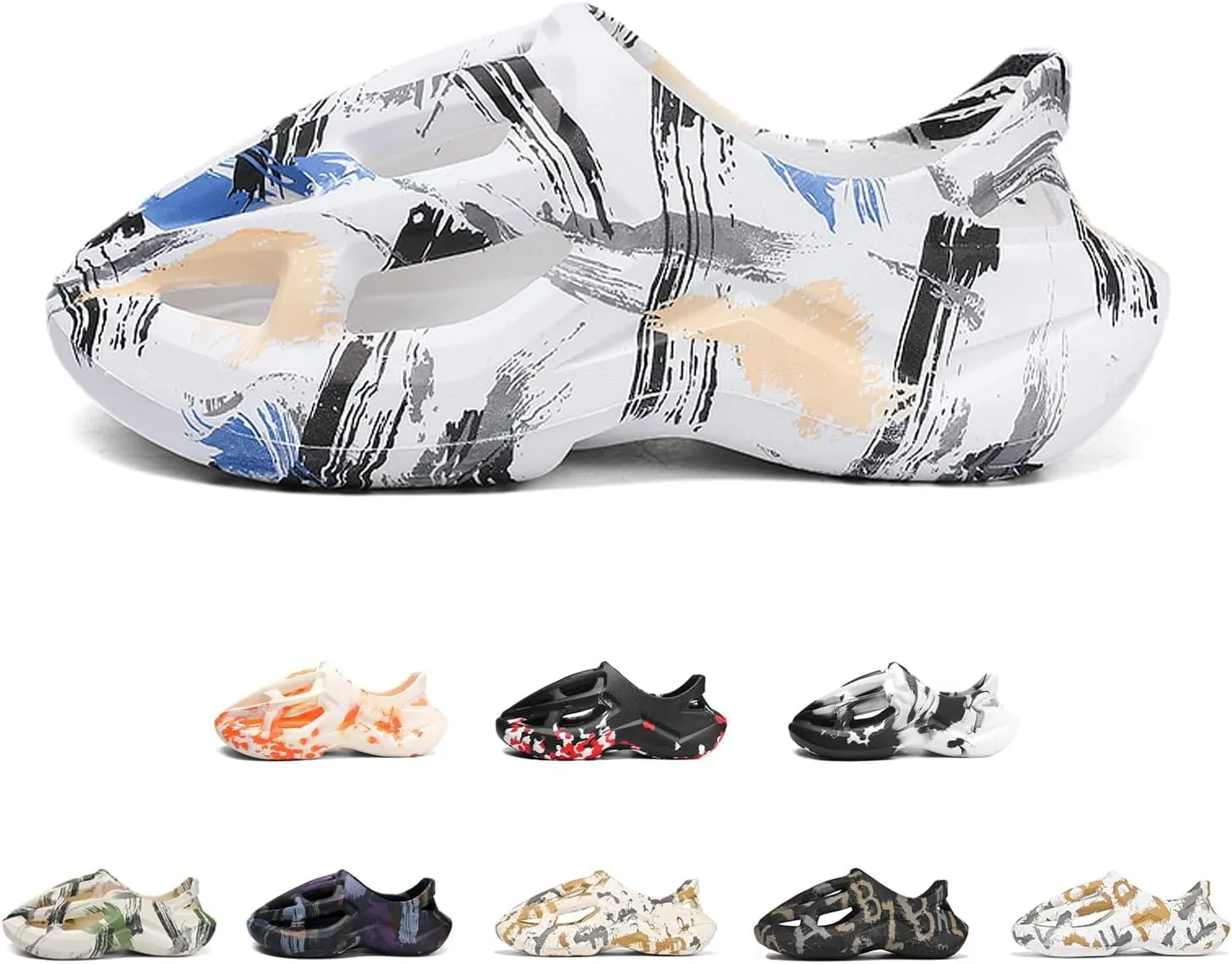 Foam Runners for Men Non-Slip Quick-Drying Outdoor Pillows Shoes Slip-On Soft Beach Sandals Walking Breathable Couple Sneakers Fashion Thick Slippers