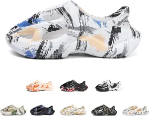 Foam Runners for Men Non-Slip Quick-Drying Outdoor Pillows Shoes Slip-On Soft Beach Sandals Walking Breathable Couple Sneakers Fashion Thick Slippers