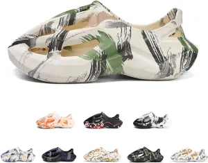 Foam Runners for Men Non-Slip Quick-Drying Outdoor Pillows Shoes Slip-On Soft Beach Sandals Walking Breathable Couple Sneakers Fashion Thick Slippers