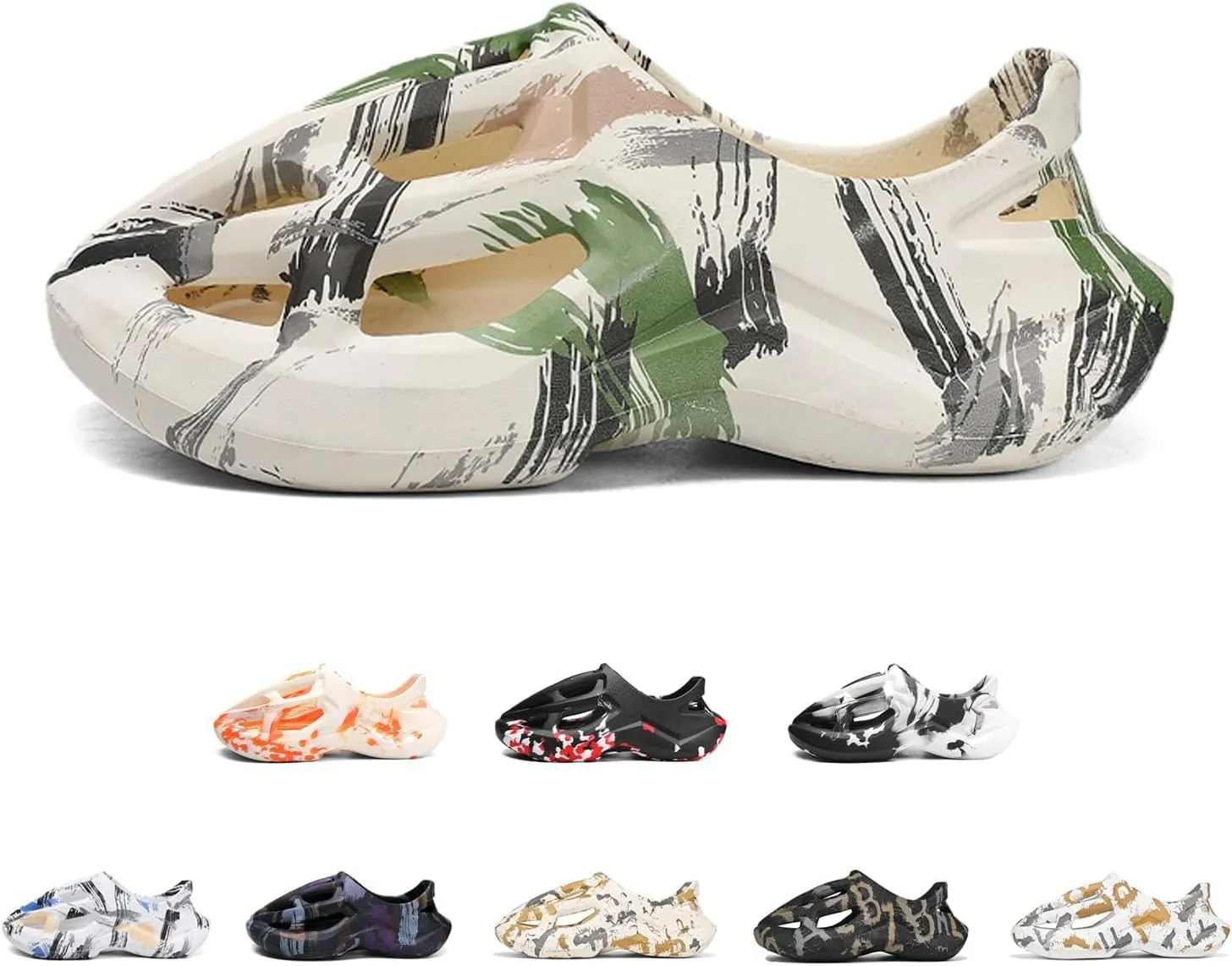 Foam Runners for Men Non-Slip Quick-Drying Outdoor Pillows Shoes Slip-On Soft Beach Sandals Walking Breathable Couple Sneakers Fashion Thick Slippers