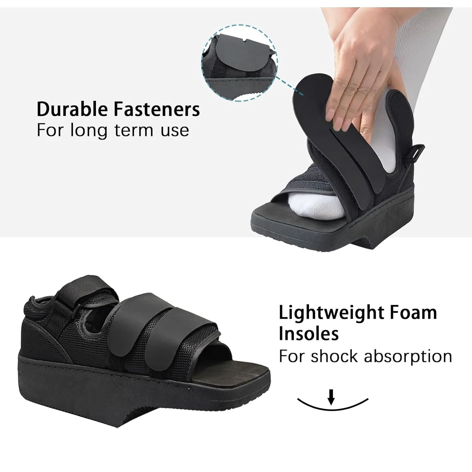 Forefoot Offloading Shoe Lightweight Bearing Wedge Boot Shoe for Broken Toe, Metatarsal Fracture, Bunion, Hammer Toe for Women and Men (S)
