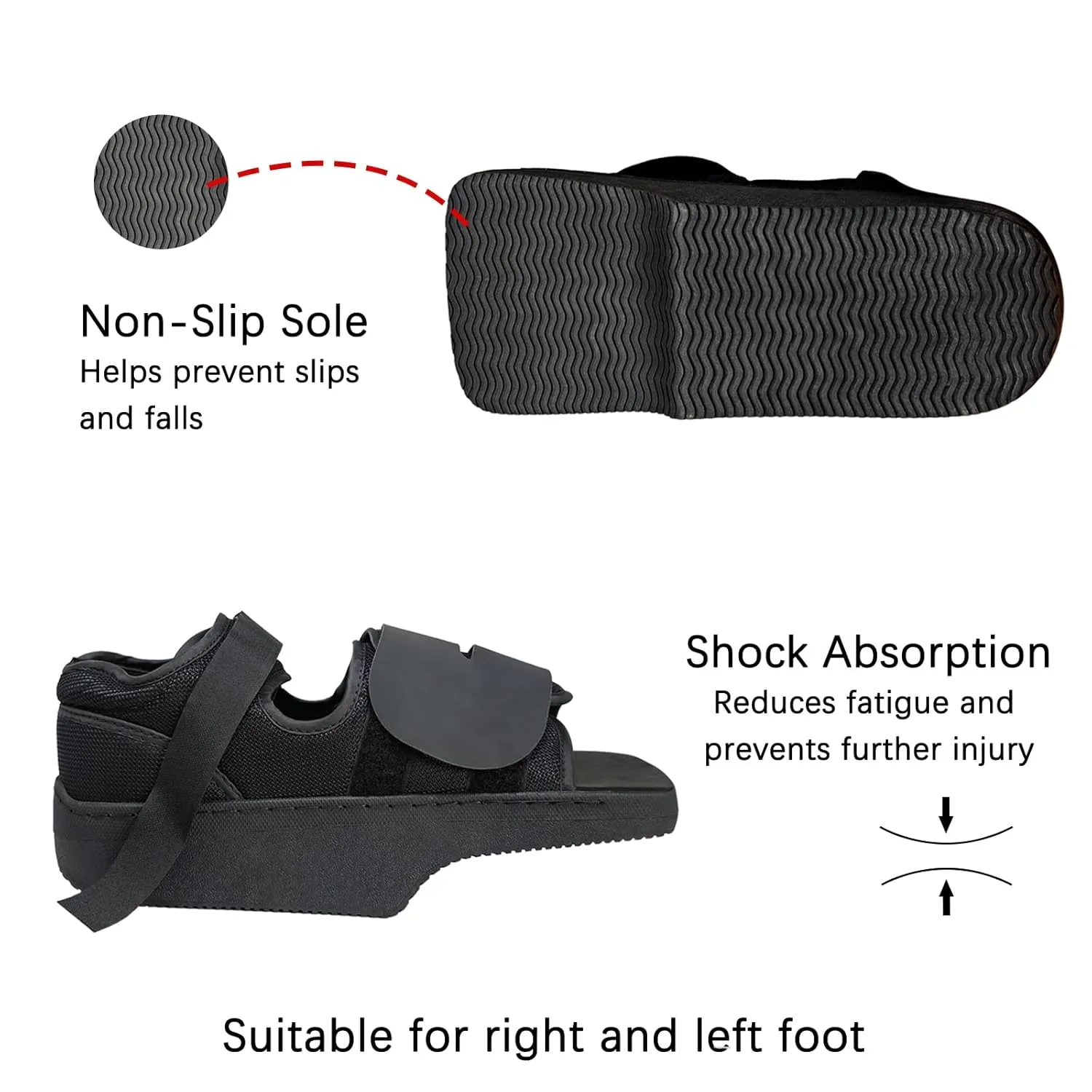 Forefoot Offloading Shoe Lightweight Bearing Wedge Boot Shoe for Broken Toe, Metatarsal Fracture, Bunion, Hammer Toe for Women and Men (S)