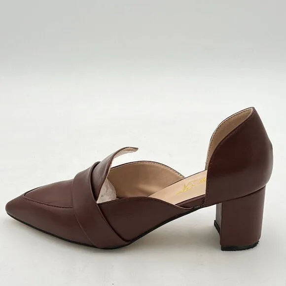 FOWT D'Orsay High Heels Pumps for Women Side Cut Out Loafers Lightweight Pointed