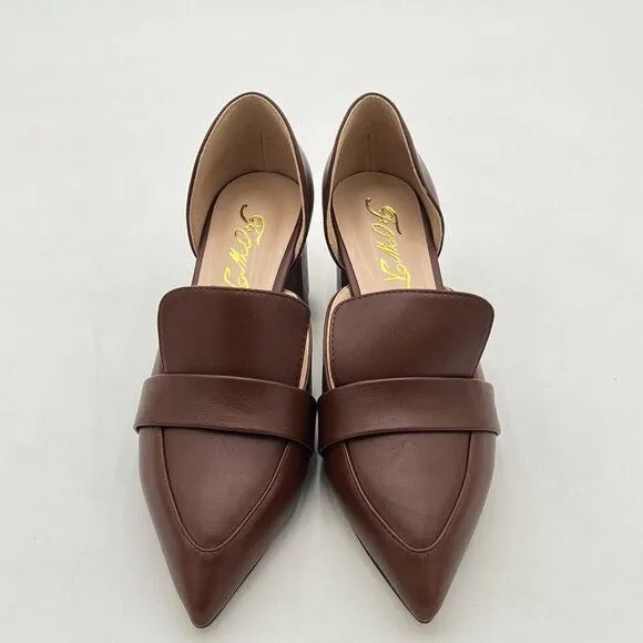 FOWT D'Orsay High Heels Pumps for Women Side Cut Out Loafers Lightweight Pointed