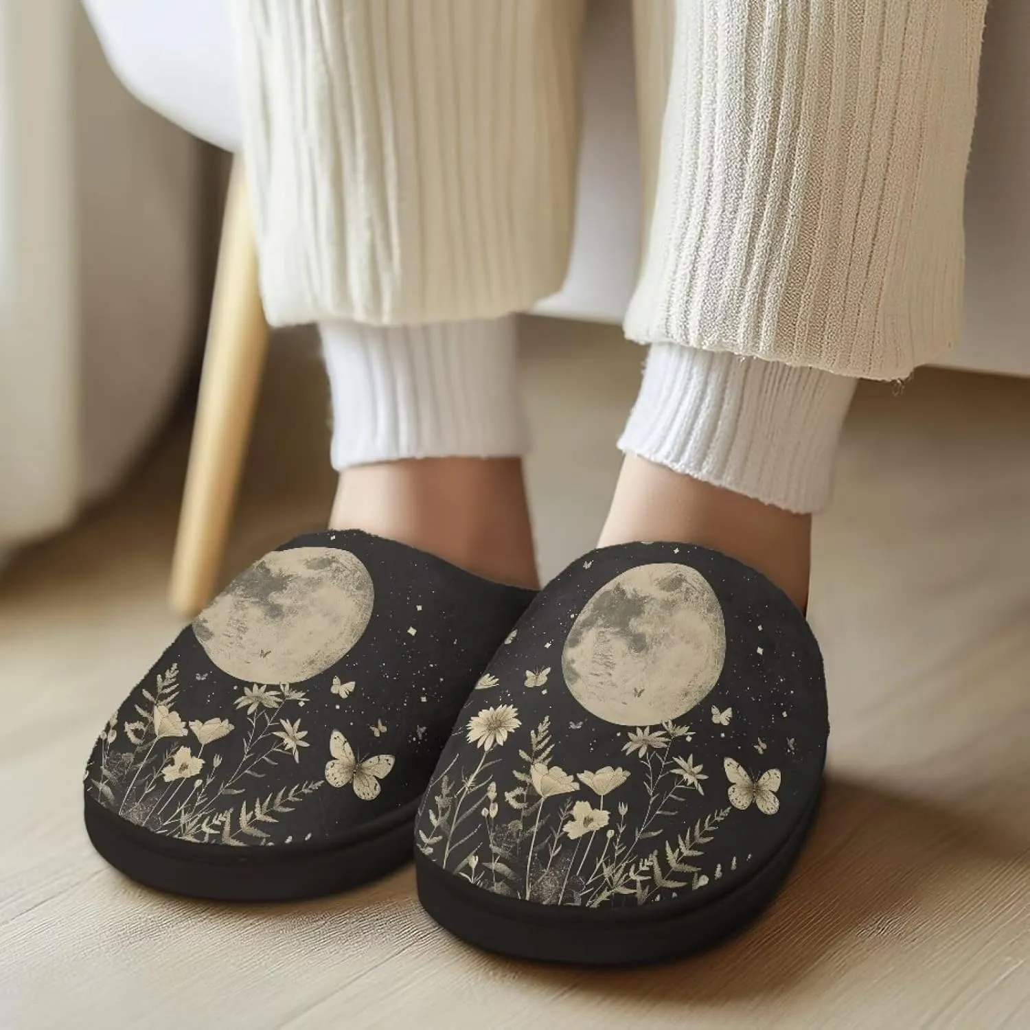 Fuzzy Slippers for Women Everyday Holiday Party Wear Warm Soft Anti-Slip