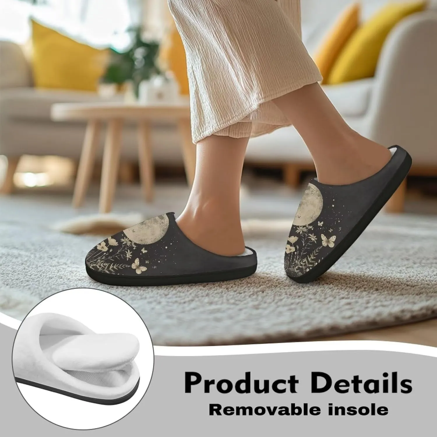 Fuzzy Slippers for Women Everyday Holiday Party Wear Warm Soft Anti-Slip