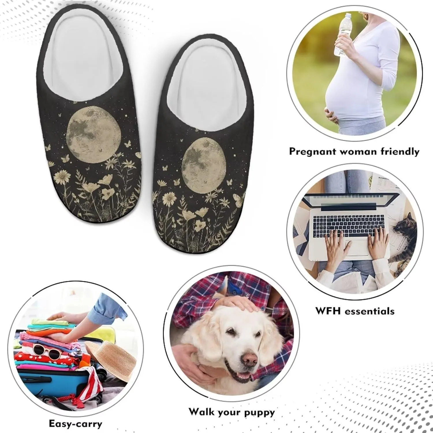 Fuzzy Slippers for Women Everyday Holiday Party Wear Warm Soft Anti-Slip