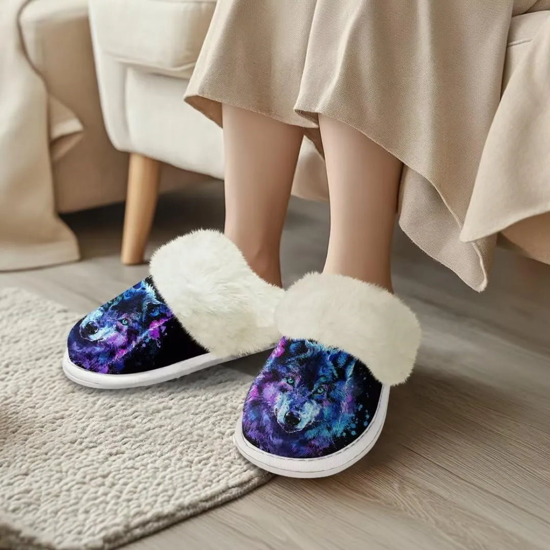 Fuzzy Slippers for Women Men Non-Slip Winter Home Shoes Unisex Soft House Slippers