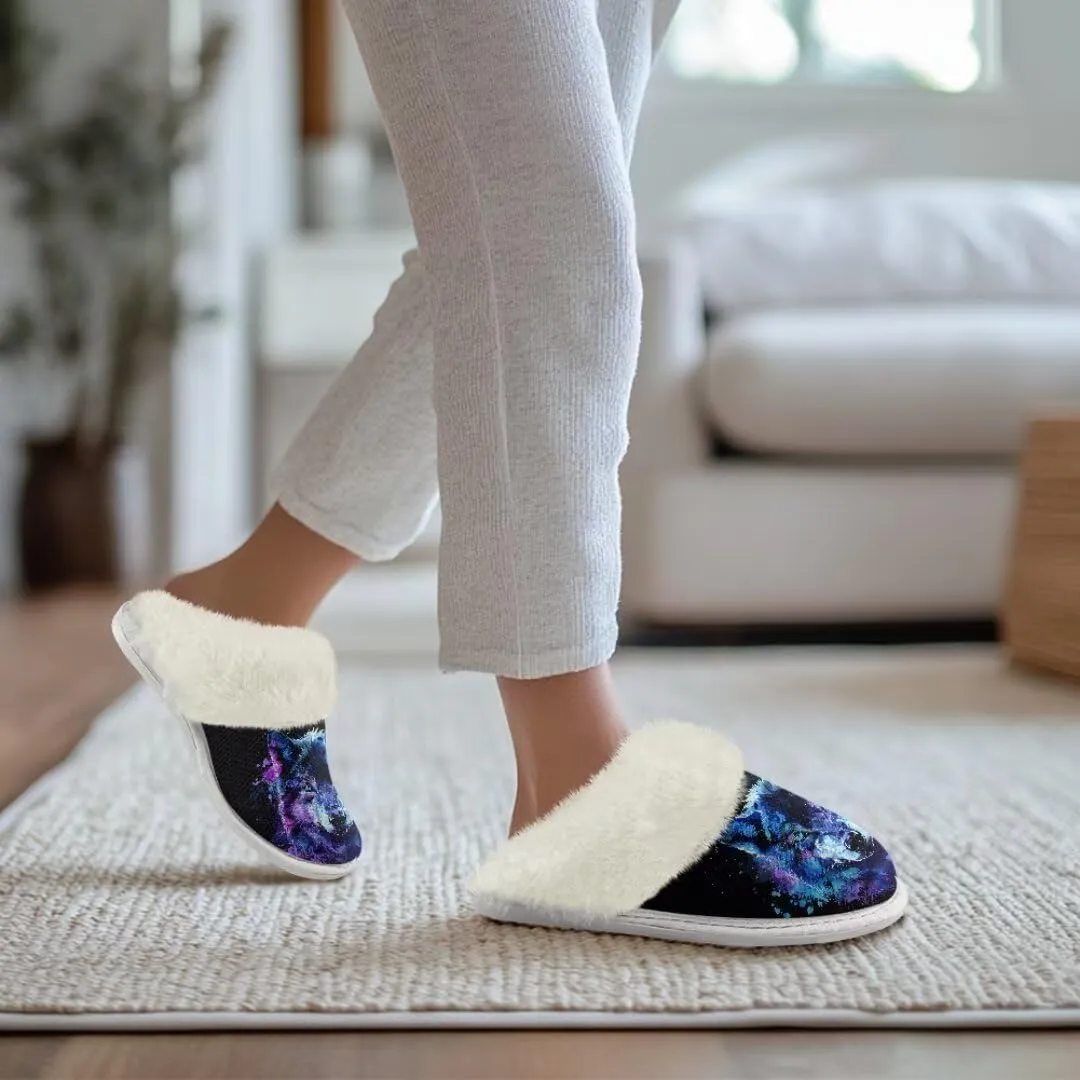 Fuzzy Slippers for Women Men Non-Slip Winter Home Shoes Unisex Soft House Slippers