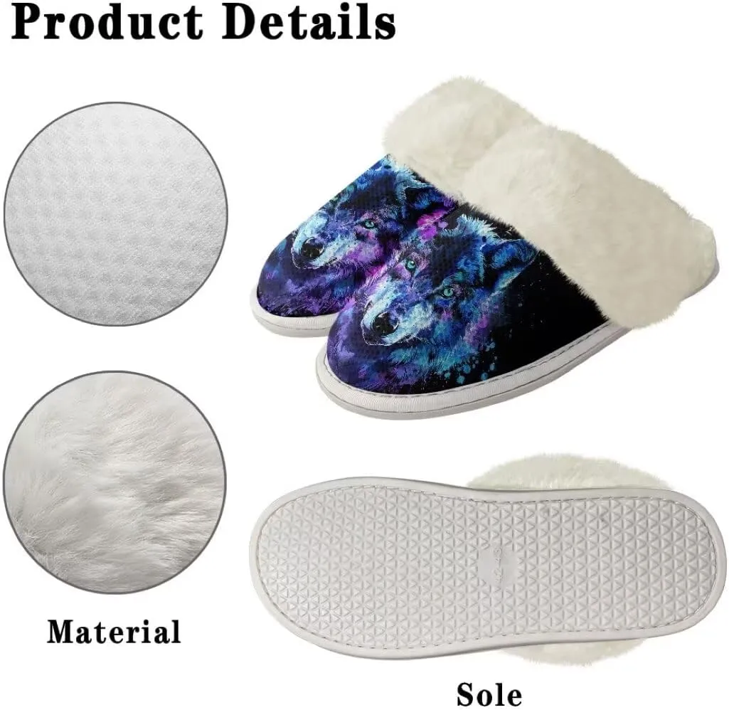 Fuzzy Slippers for Women Men Non-Slip Winter Home Shoes Unisex Soft House Slippers