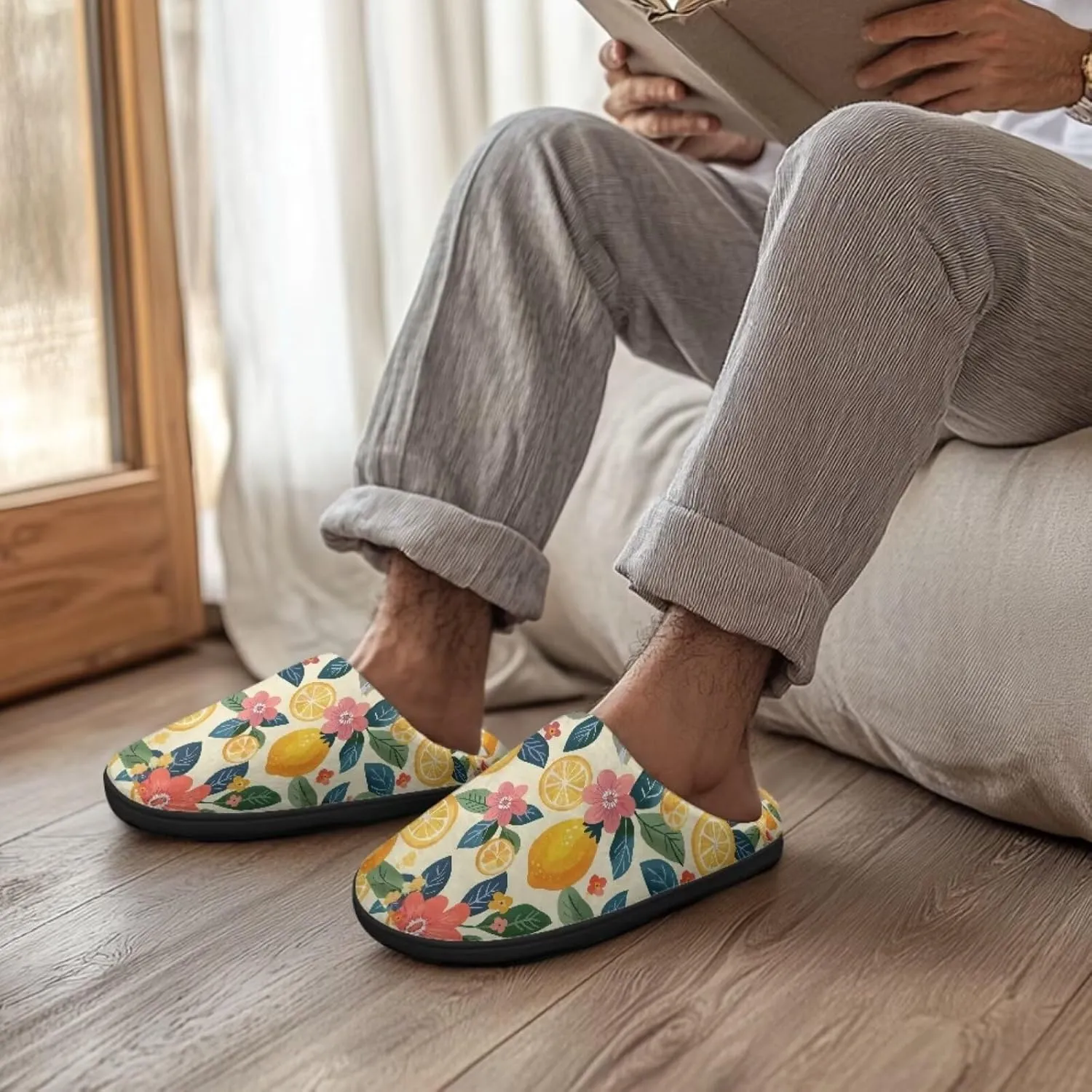 Fuzzy Slippers for Women,Soft Warm House Slippers Fruit Theme Strawberry Slippers Anti Skid Bedroom Slippers Home Shoes
