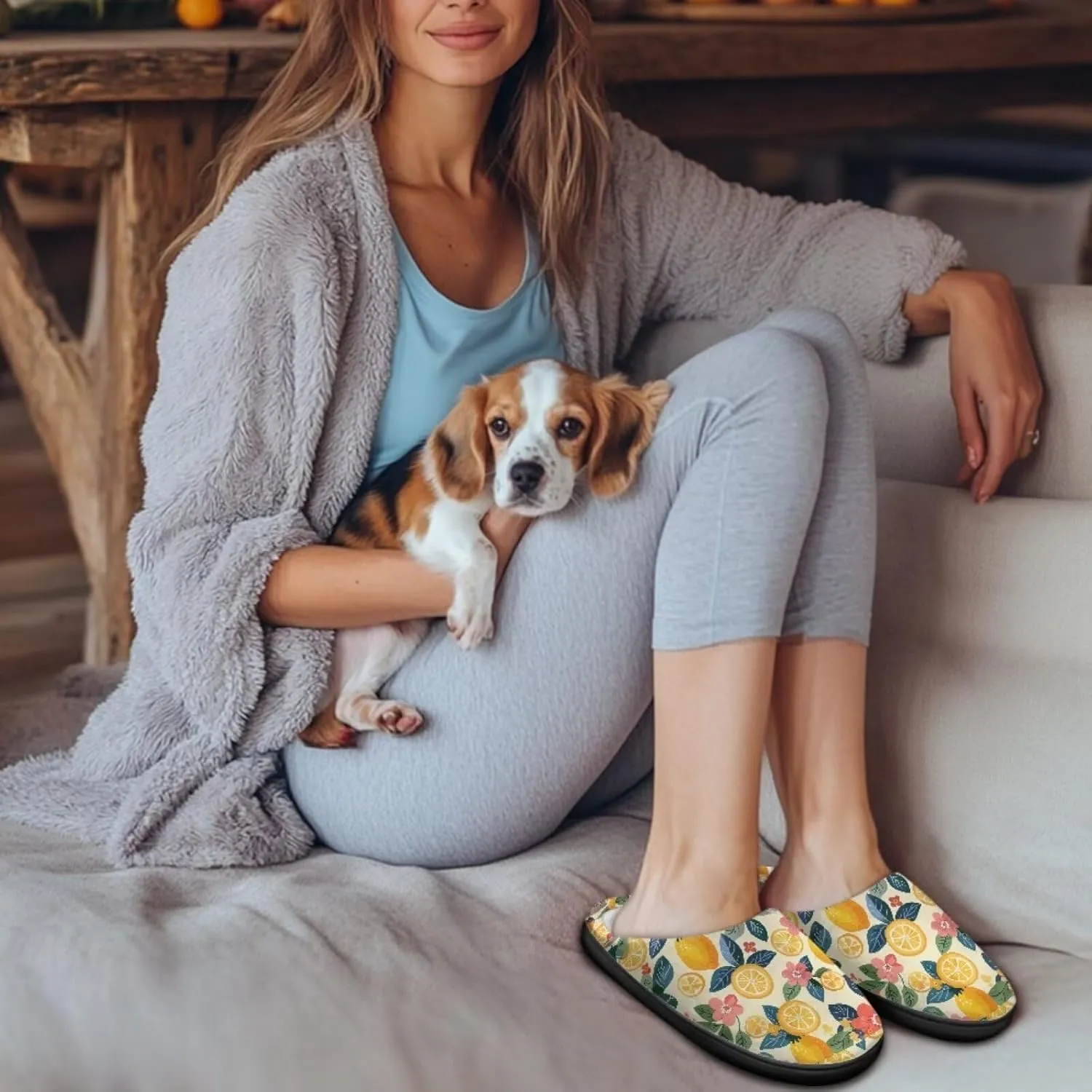 Fuzzy Slippers for Women,Soft Warm House Slippers Fruit Theme Strawberry Slippers Anti Skid Bedroom Slippers Home Shoes
