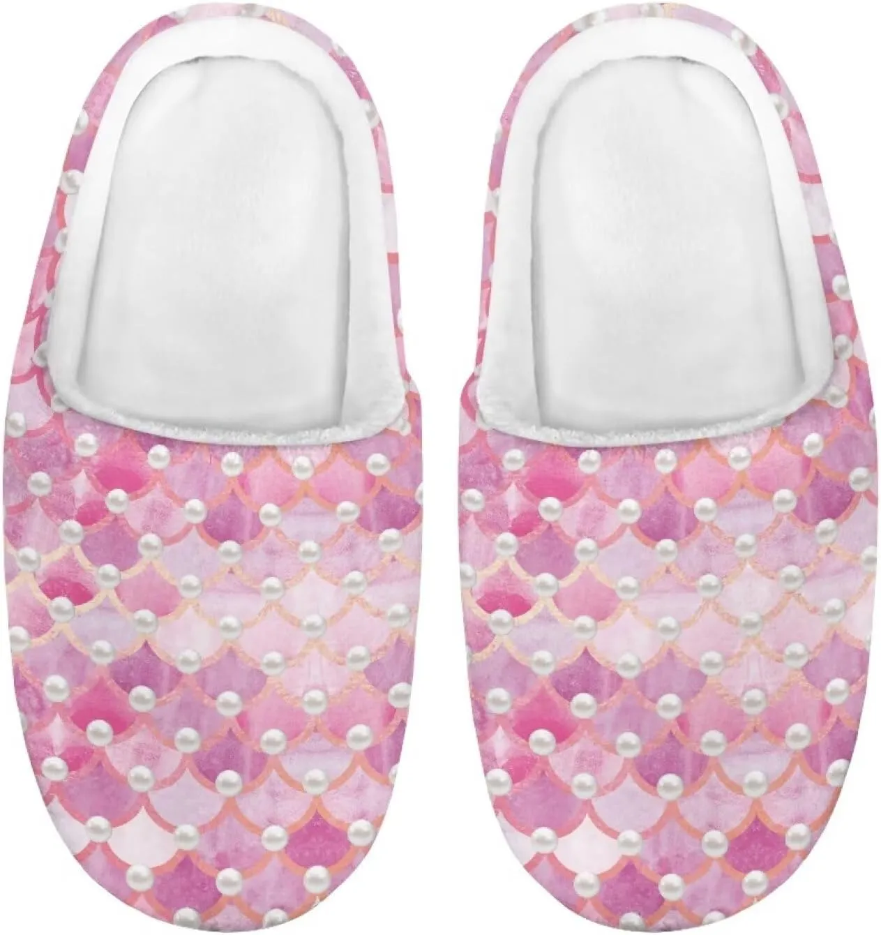 Fuzzy Toddler Slippers Girls Plush Slippers Soft Warm House Shoes Cozy Slip On Indoor Shoes Cute Print House Slippers Non Slip Washable for Bedroom Outdoor US 9-15