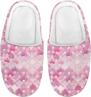 Fuzzy Toddler Slippers Girls Plush Slippers Soft Warm House Shoes Cozy Slip On Indoor Shoes Cute Print House Slippers Non Slip Washable for Bedroom Outdoor US 9-15