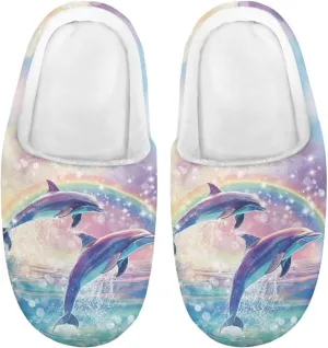 Fuzzy Toddler Slippers Girls Plush Slippers Soft Warm House Shoes Cozy Slip On Indoor Shoes Cute Print House Slippers Non Slip Washable for Bedroom Outdoor US 9-15