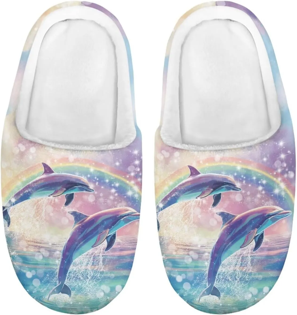 Fuzzy Toddler Slippers Girls Plush Slippers Soft Warm House Shoes Cozy Slip On Indoor Shoes Cute Print House Slippers Non Slip Washable for Bedroom Outdoor US 9-15