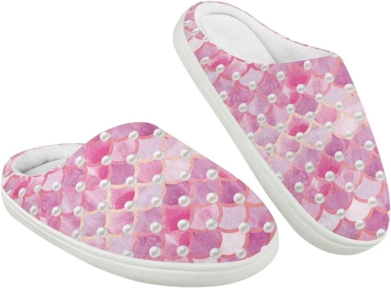 Fuzzy Toddler Slippers Girls Plush Slippers Soft Warm House Shoes Cozy Slip On Indoor Shoes Cute Print House Slippers Non Slip Washable for Bedroom Outdoor US 9-15