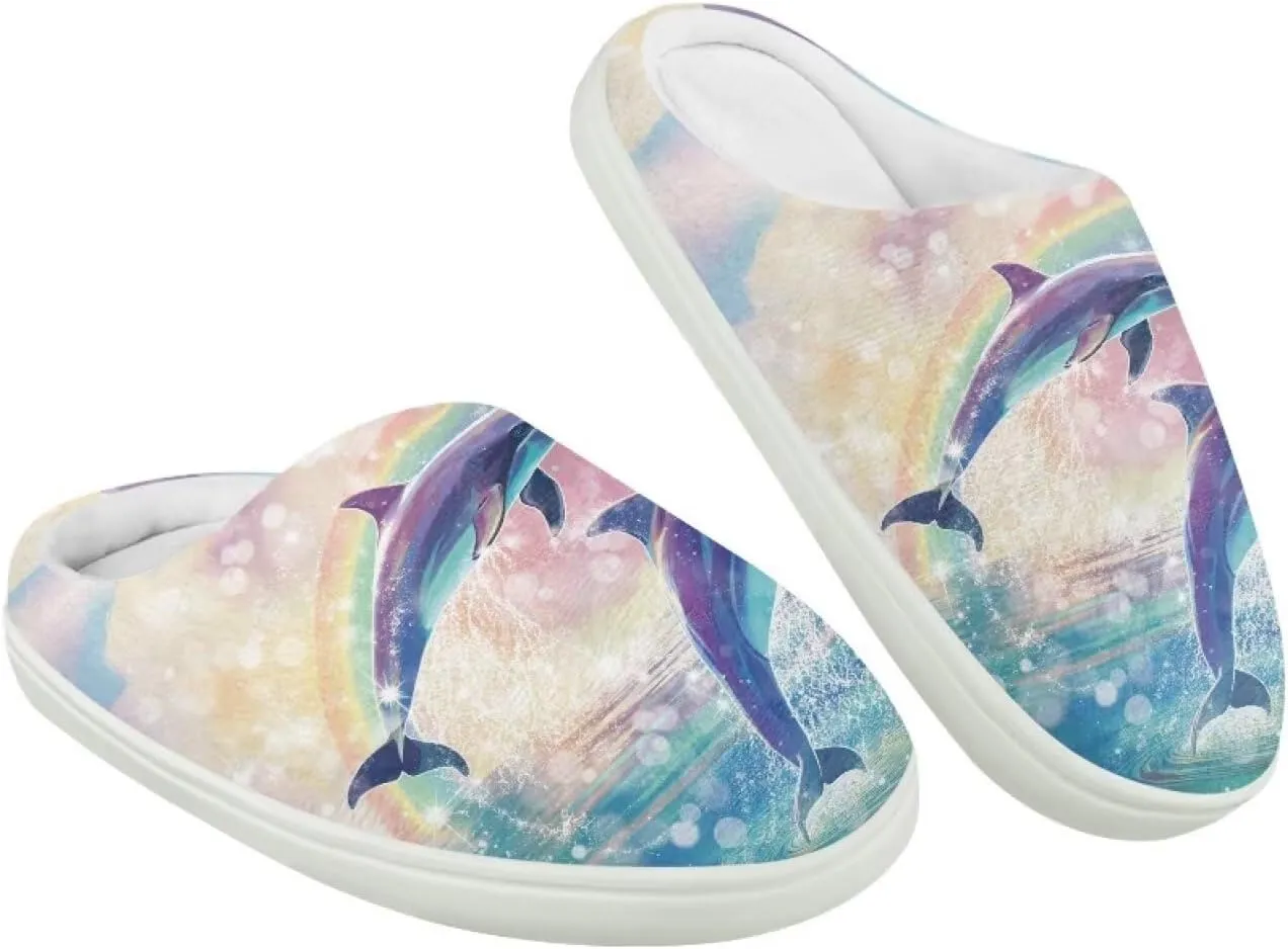 Fuzzy Toddler Slippers Girls Plush Slippers Soft Warm House Shoes Cozy Slip On Indoor Shoes Cute Print House Slippers Non Slip Washable for Bedroom Outdoor US 9-15