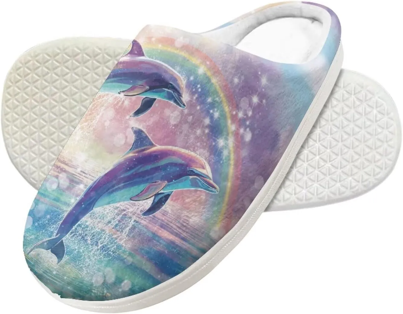 Fuzzy Toddler Slippers Girls Plush Slippers Soft Warm House Shoes Cozy Slip On Indoor Shoes Cute Print House Slippers Non Slip Washable for Bedroom Outdoor US 9-15