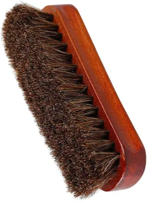 Gatuida Horse Hair Leather Shoe Cleaning Brush with Handle Practical Polishing Tool for Boots and Shoes Soft Bristle Design for Gentle Cleaning Present for Shoe Care