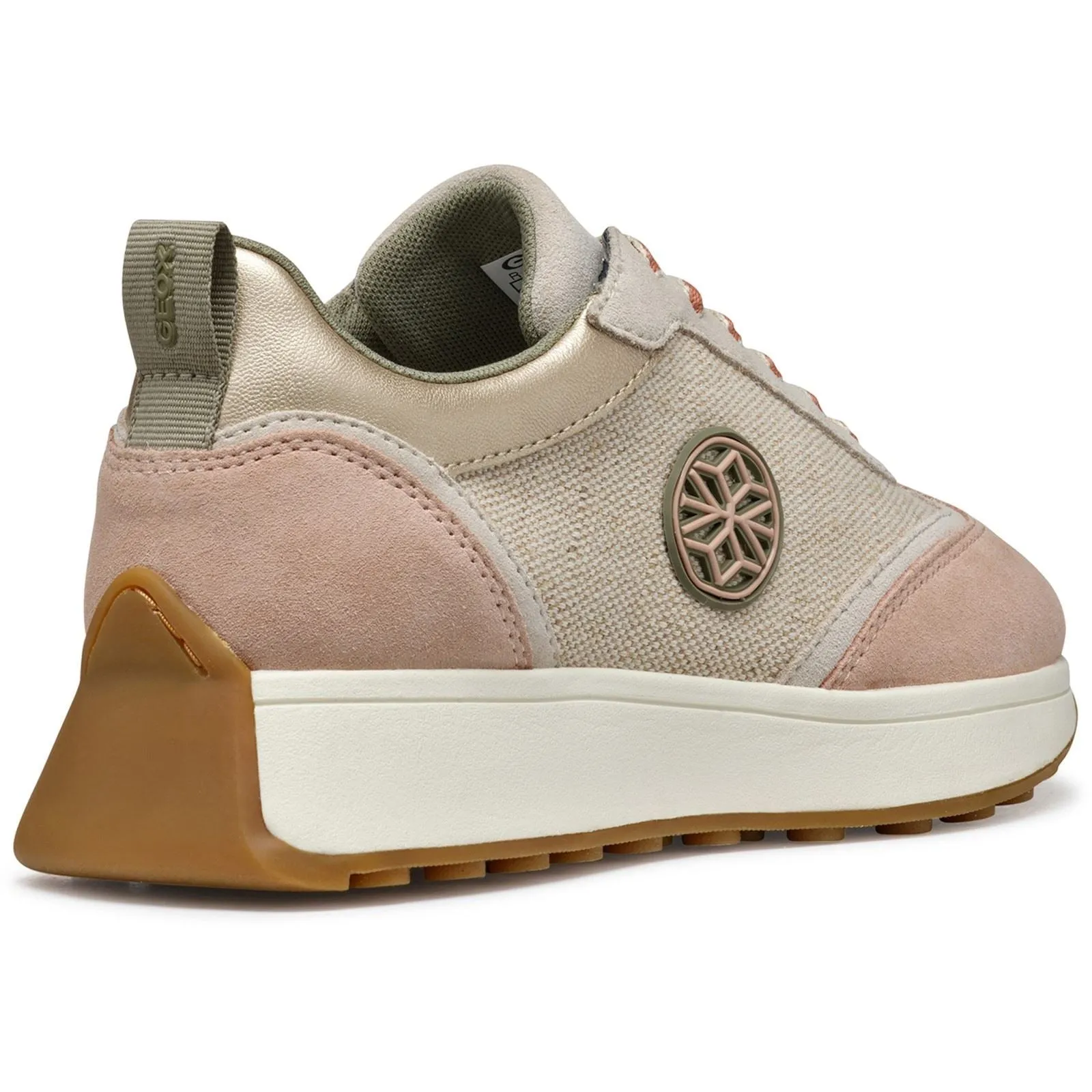 Geox D AMABEL Synthetic Polyurethane Women's Light Sand/Light Taupe Trainers