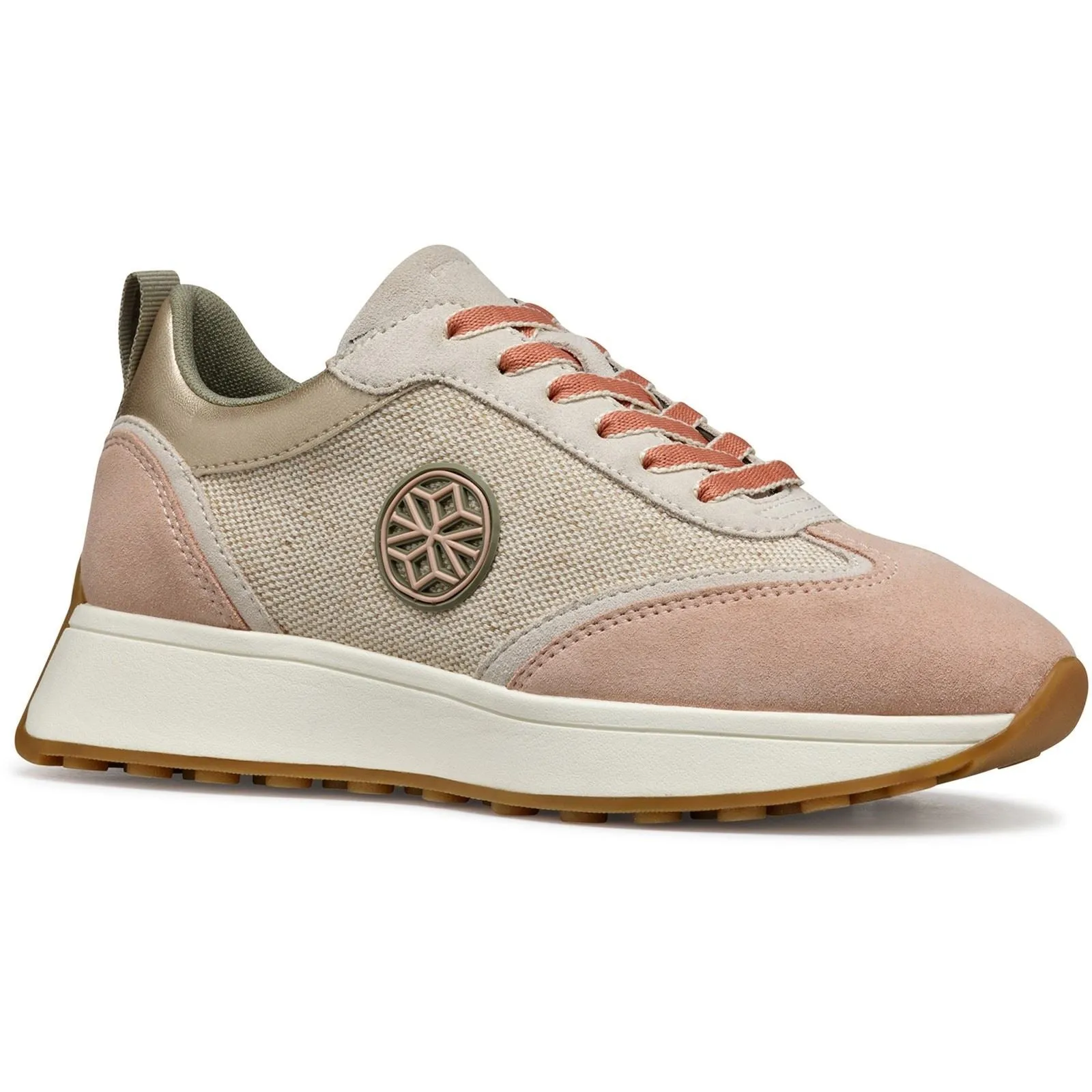 Geox D AMABEL Synthetic Polyurethane Women's Light Sand/Light Taupe Trainers