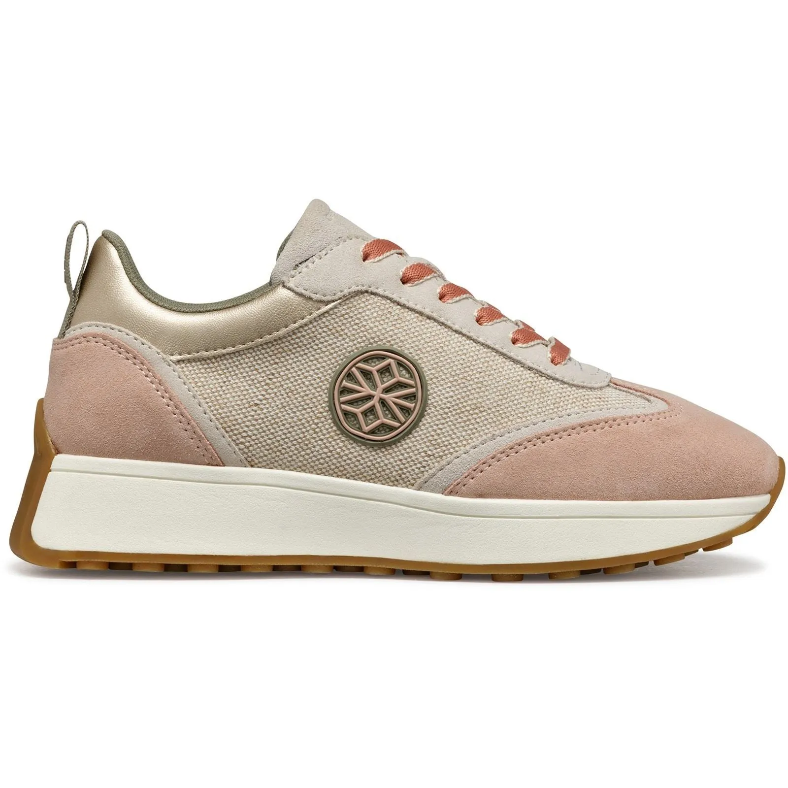 Geox D AMABEL Synthetic Polyurethane Women's Light Sand/Light Taupe Trainers