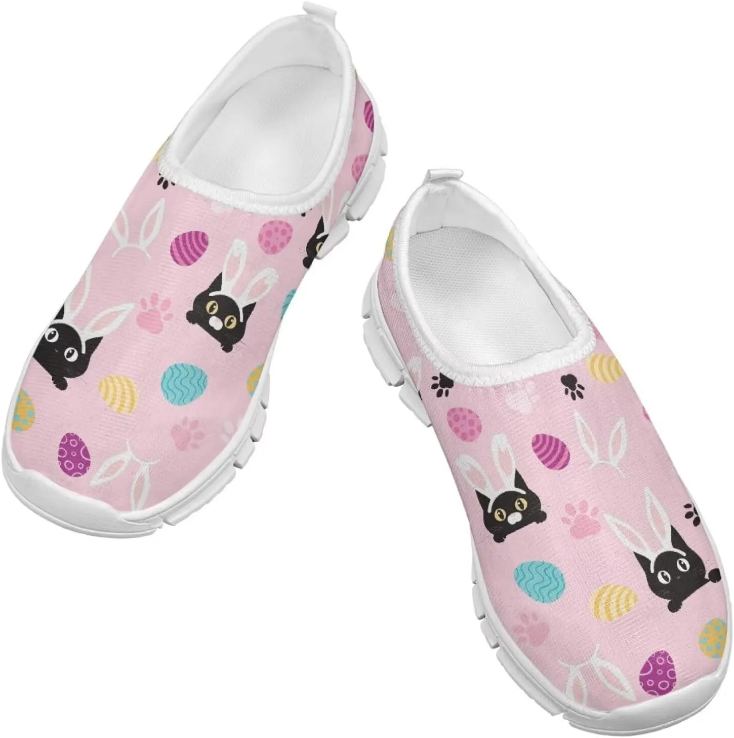 Girls Easter Gift Shoes Non Slip Tennis Slip On Shoes for Holiday Travel