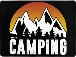 Go Camping in The Mountains Area Rug 4x6Ft Soft Rugs for Living Room Indoor Floor Non-Slip Durable Home Decor Rug