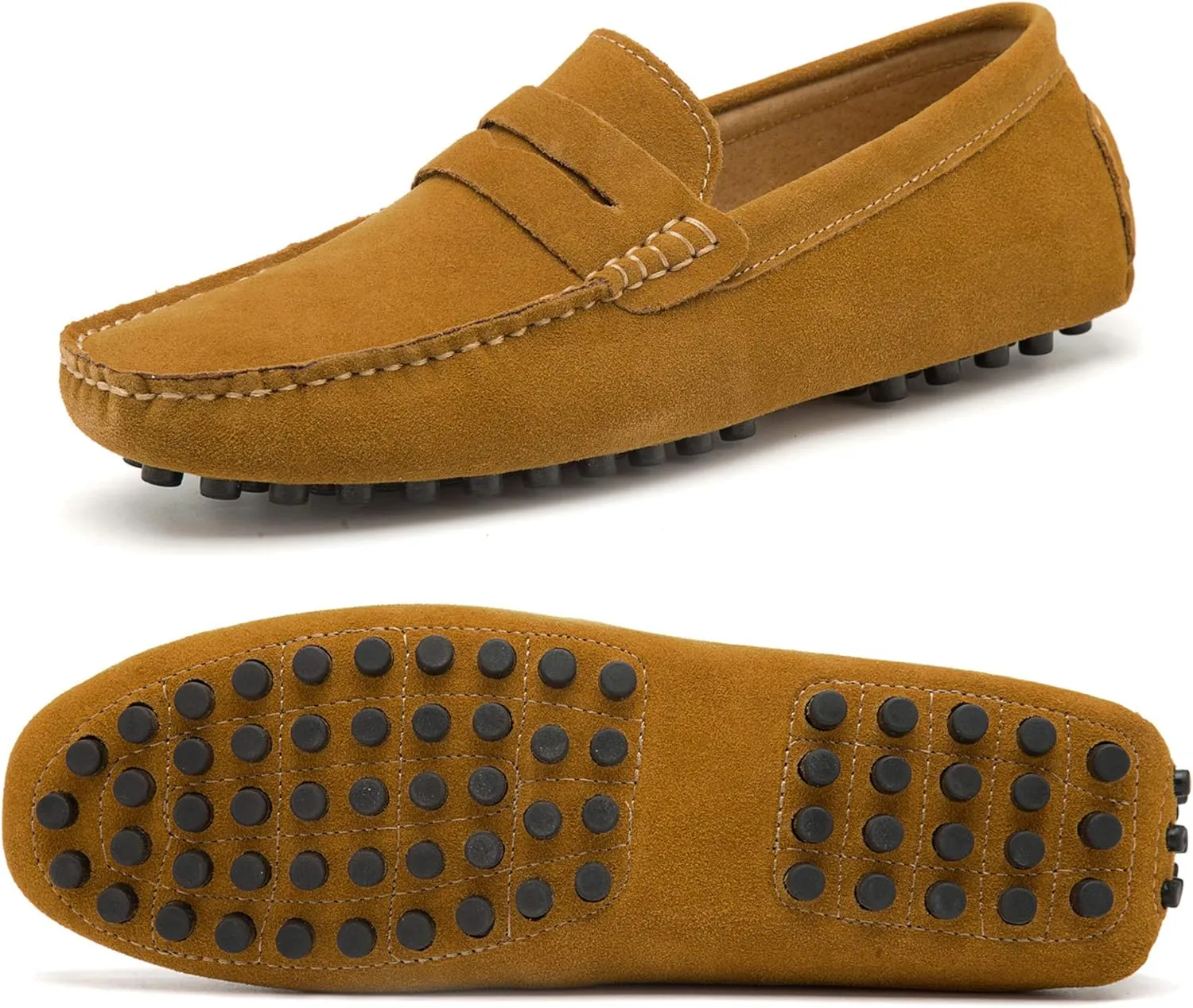 Go Tour Men's Penny Loafers Moccasin Driving Shoes Slip On Flats Boat Shoes