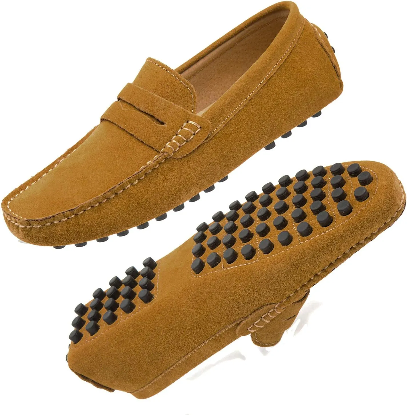 Go Tour Men's Penny Loafers Moccasin Driving Shoes Slip On Flats Boat Shoes