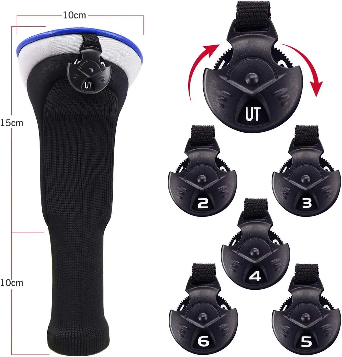 Golf Club Sock Long Neck Mesh Hybrid Putter Headcover Head Covers Interchangeable w/No. Tag