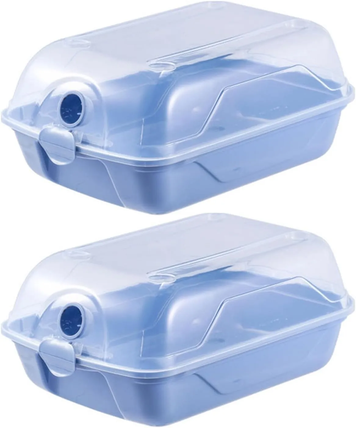 Grebest Dust-proof Shoe Storage 2 Pcs Thickened Transparent Ventilated Box Anti-crack Reusable Universal Boot Container for Car Travel Clear Blue L