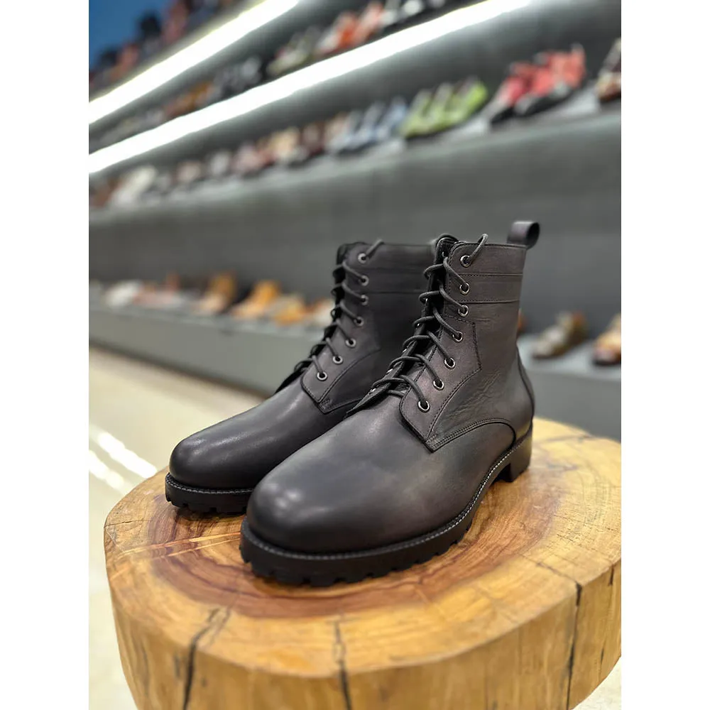 Grey Combat Boots   Lightweight Soles