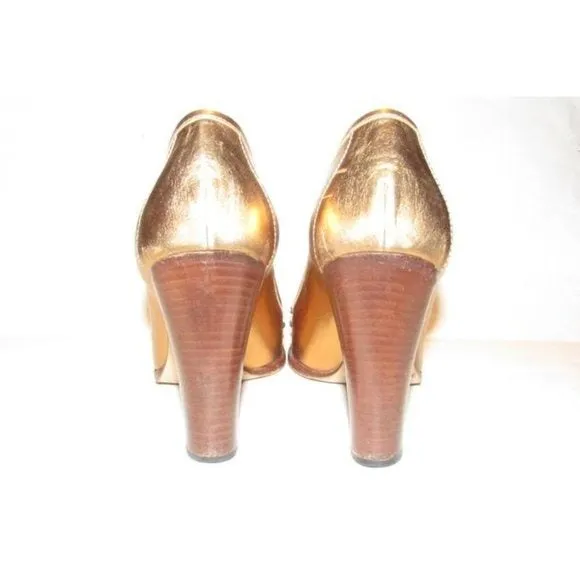 Gucci 'Marrakech' Gold Metallic Leather Equestrian