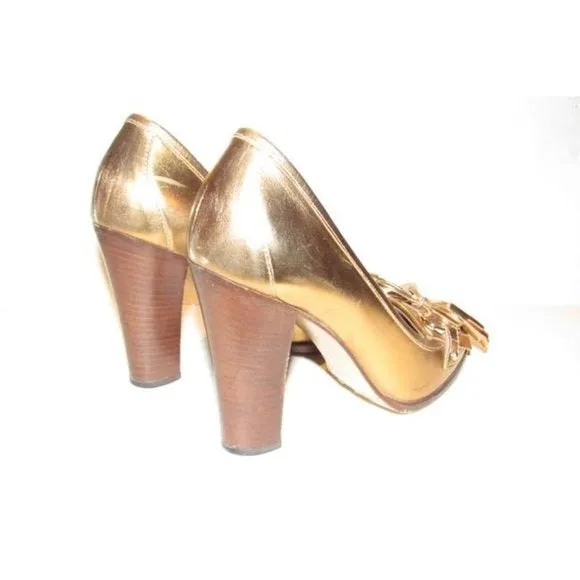 Gucci 'Marrakech' Gold Metallic Leather Equestrian