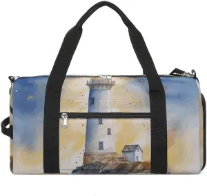 Gym Bag for Men Women Travel Duffle Bag Lightweight Weekender Duffel Bag Lighthouse Fantasy Light Carry on Bag