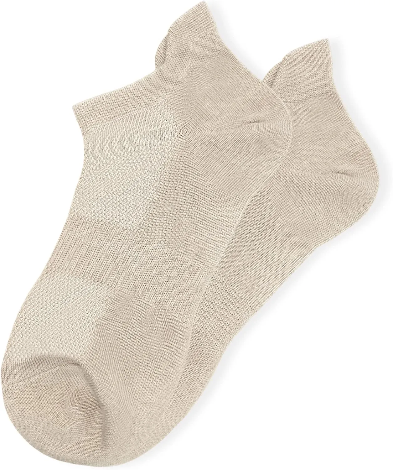 HaloYIYI Men's No Show Socks Beige Low Cut Mesh Breathable Cotton Comfortable Soft Tan Big & Tall With Tab, 10 Pairs