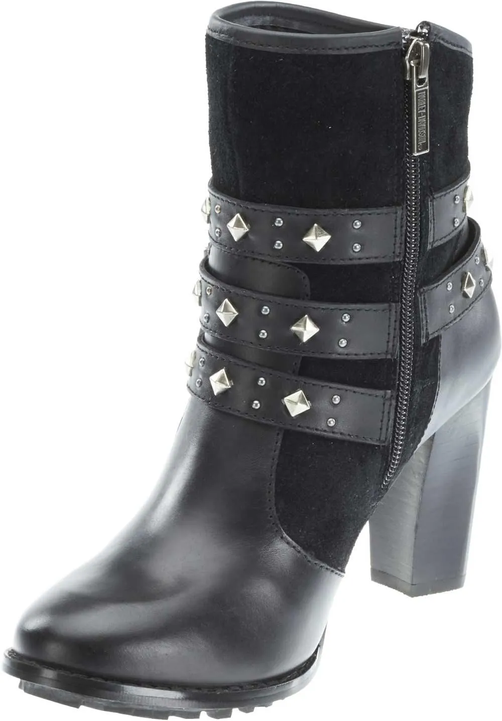 HARLEY-DAVIDSON FOOTWEAR Women's Abbey Leather and Suede Motorcycle Fashion Boot