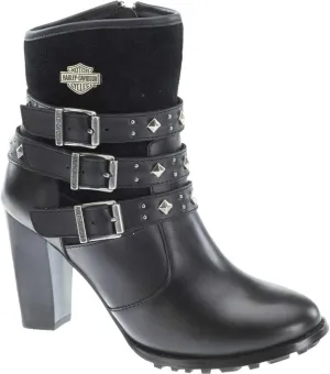HARLEY-DAVIDSON FOOTWEAR Women's Abbey Leather and Suede Motorcycle Fashion Boot